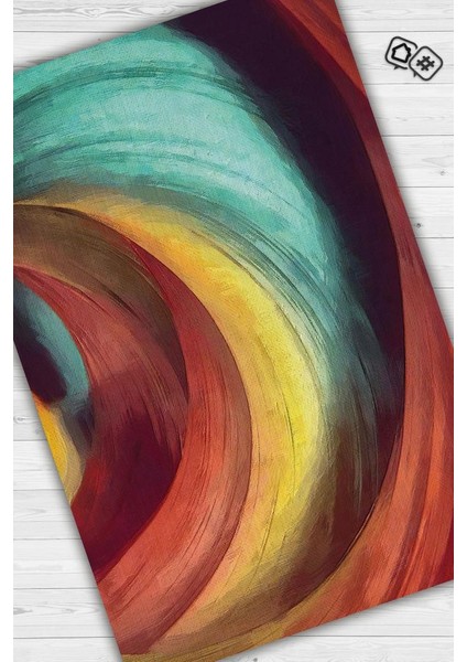 Çömlek Çok Renkli Mutfak Halısı Soyut Salon Halısı Geometrik Desenli Halı