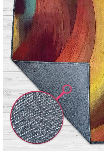 Çömlek Çok Renkli Mutfak Halısı Soyut Salon Halısı Geometrik Desenli Halı