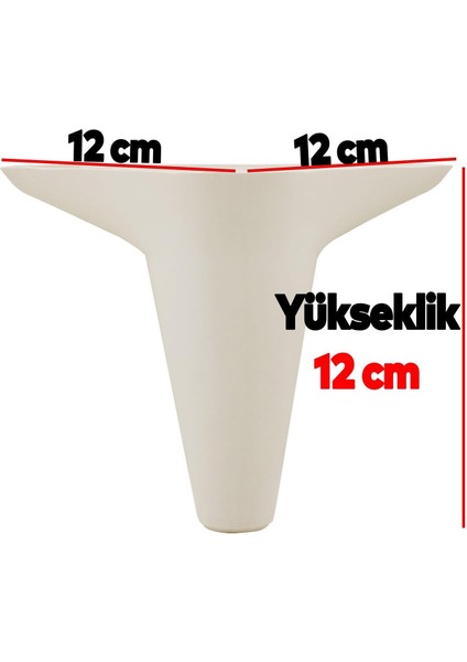 Aspen 6'lı Set Mobilya Tv Ünitesi Çekyat Koltuk Kanepe Baza Destek Ayağı Ayakları 12 Cm Krem Ayak