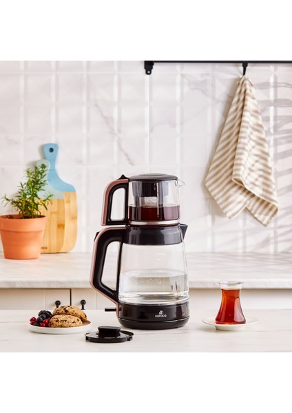 Glass Tea Xl 2 In 1 Cam Çay Makinesi ve Kettle Rosegold