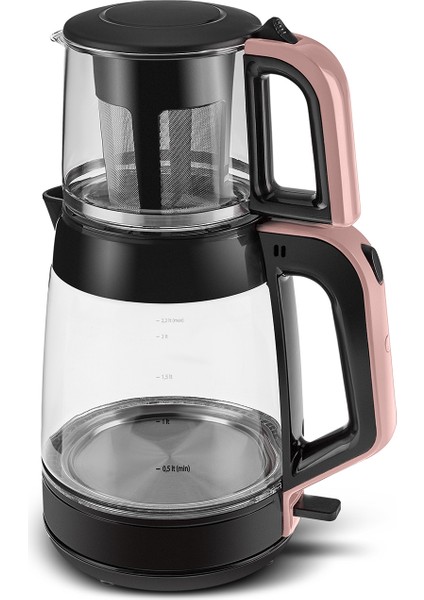 Glass Tea Xl 2 In 1 Cam Çay Makinesi ve Kettle Rosegold
