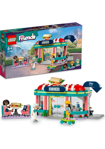 LEGO® Friends Heartlake Şehir Merkezi Restoranı 41728 6 Yaş ve Üzeri Için Liann, Aliya ve Charli Mini Bebeklerini Içeren Oyuncak Yapım Seti (346 Parça)