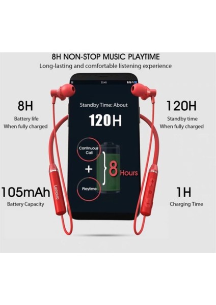 Lenevo Bluetooth Kablosuz Kulaklık Manyetik Sporcu Koşu Su Geçirmez