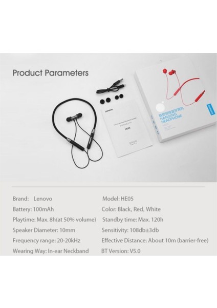 Lenevo Bluetooth Kablosuz Kulaklık Manyetik Sporcu Koşu Su Geçirmez