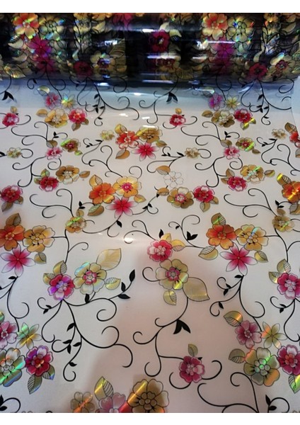 ŞEFFAF MASA ÖRTÜSÜ 1,4 mm 80 cm x 120 Kalın DESENLİ Pvc Kaymaz Masa Örtüsü Koruyucu 80 CM X 120 CM