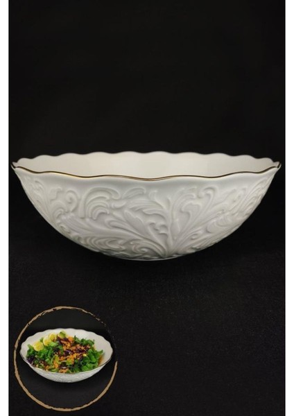 Rosen Porselen Yuvarlak Kase 24 cm Gold Yaldızlı – Srn-24