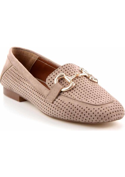 Vizon Süet Kadın Loafer Ayakkabı K01258510302