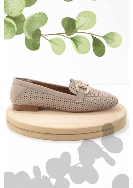 Vizon Süet Kadın Loafer Ayakkabı K01258510302