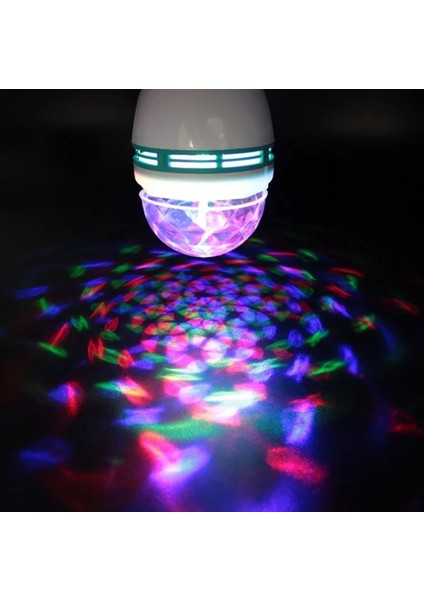 Renkli LED Döner Başlıklı Disko Topu Ampül Gece Lambası 3 Watt Fiş Aparatlı Renkli Disco Ampül
