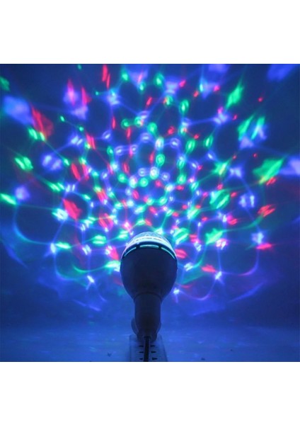 Renkli LED Döner Başlıklı Disko Topu Ampül Gece Lambası 3 Watt Fiş Aparatlı Renkli Disco Ampül