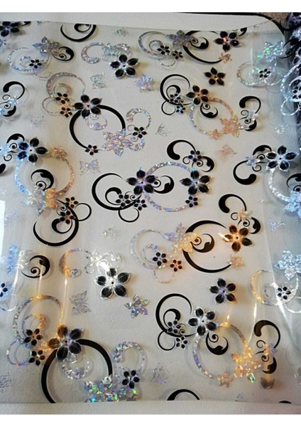 ŞEFAF Masa Örtüsü 70cm X 120cm 1.8mm Pvc Masa Örtüsü Desenli Koruyuc