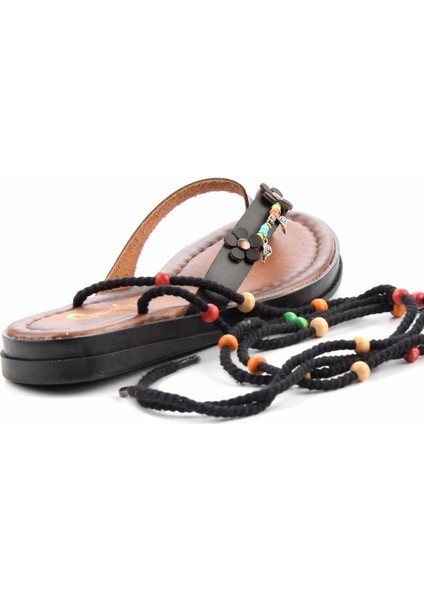 Siyah Leather Kadın Sandalet K05149002703
