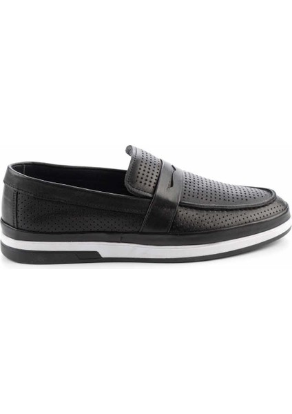 Siyah Leather Erkek Loafer Ayakkabı E01811029903