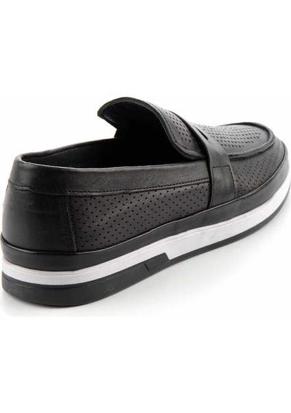 Siyah Leather Erkek Loafer Ayakkabı E01811029903
