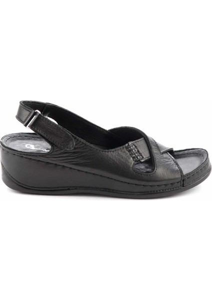 Siyah Leather Kadın Sandalet K05278604403 fiyatları