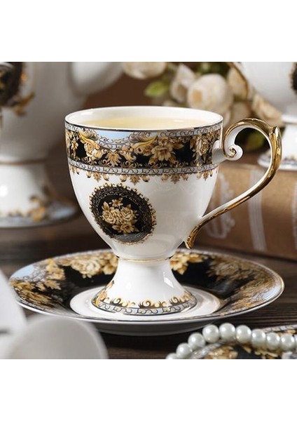 Porselen Ingiliz Kahve Fincanı ve Daire Lüks Kraliyet Klasik Kemik Çini Jingdezhen Porselen Çay Seti Kraliyet Kemik Çini | Teacups (Yurt Dışından)