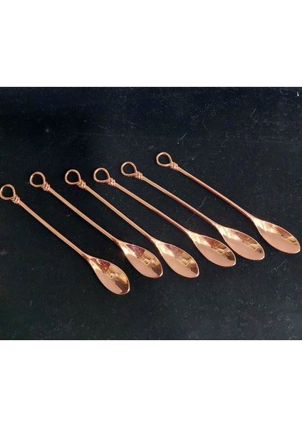 6'lı Rose Gül Metal Çay Kaşığı