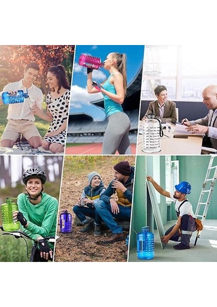 Motivasyonel Zaman Işaretleyici ile Su Şişesi, Büyük 3.78L (Renk1) (Yurt Dışından) modelleri