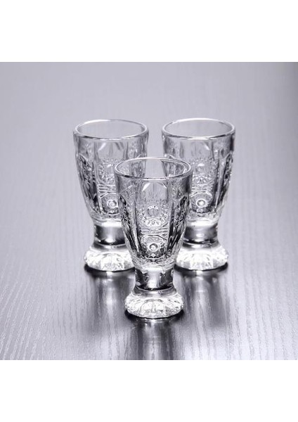 6 Adet Yaratıcı Kazınmış Shot Gözlük Kurşun Ücretsiz Şarap Cam Mini Cam Bardak Liqueur Tekila Ev Bar Parti Drinkware Için 40 ml Hediyeler | Gravür (Yurt Dışından)