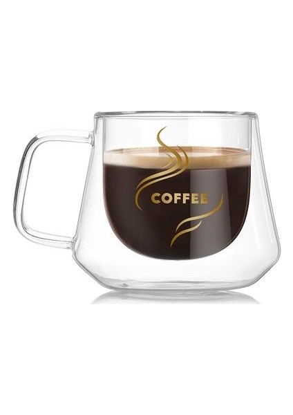 Çift Duvar Cam Bardak Isıya Dayanıklı Çay Kahve Kupa Kolu ile Taşınabilir Şeffaf Bira Kupa Viski Cam Kupası Drinkware Kupalar | Kokteyl Cam (Yurt Dışından)