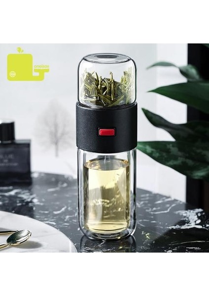 Cam Çay Demlik Su Şişesi Tumbler ile Çift Duvar 400ML Gevşek Çay ve Su Ayırma Çay Şişesi Seyahat Için | Su Şişeleri (Yurt Dışından)