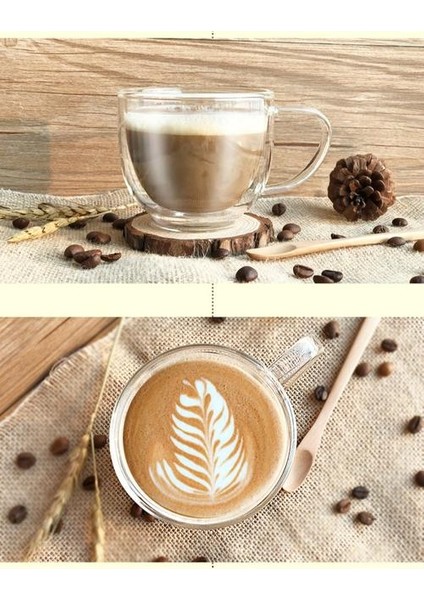 200ML Temizle Çift Duvarlı Cam Espresso Cappuccino Kupası Tasse Evsel Latte Kahve Kupa Caneca Taza Cafe Gato Xicara Çay Bardakları | Kupalar (Yurt Dışından) modelleri