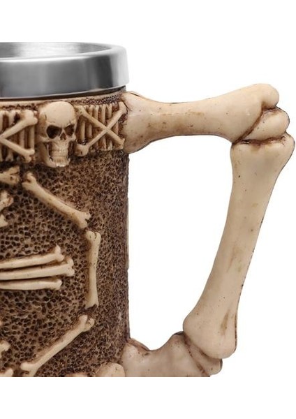 Kafatası Tankard Kahve Kupa Kupası Kemik Kolu ile 3D Tasarım Ürpertici Bira Stein Içecek Bardaklar Yaratıcı Cadılar Bayramı Dekor | Kupalar (Yurt Dışından)