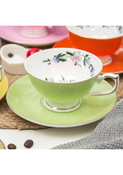 Kahve Fincanı ve Tabağı Set Batı Restoranı Öğleden Sonra Çay Bardağı Güzel Lüks Hediye Porselen Coffaf Takımları | Kahve Kupası ve tabak Setleri (Yurt Dışından)