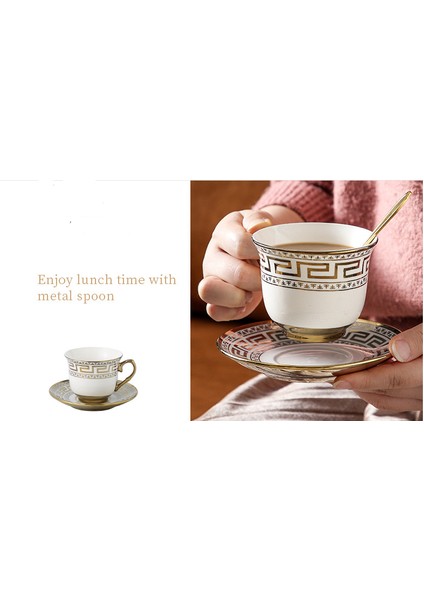 Kahve Fincanı ile Çiçek Altın Jant Çay Kupa Lüks Porselen Kupası ve Tabağı Espresso Bardaklar Ev Partisi Düğün Hediyesi | Kahve Kupası ve tabak Setleri (Yurt Dışından)