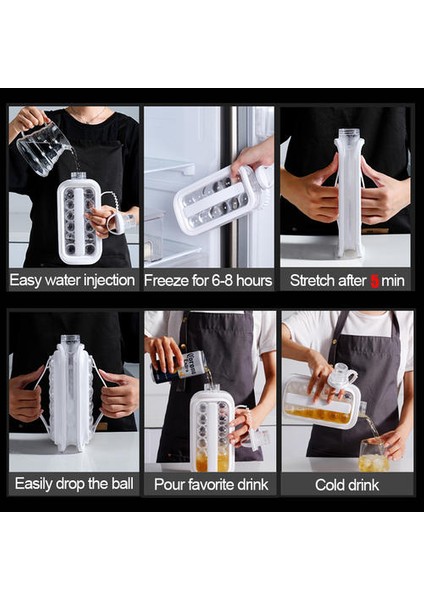 2 In 1 Taşınabilir Buz Topu Maker Buz Topu Yapma Buz Şişesi Buz Küp Çanta Dıy Buz Hokeyi Su Isıtıcısı Bar Mutfak Açık Aracı Için | Spor Şişeleri (Yurt Dışından)