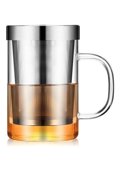 Cam Su Şişesi Çay Demlik Filtre Kahve Kupa Ev Yalıtımlı Ofis Bardağı ile Handgrip Seyahat Kupa Su Bardağı | Bira Steins (Yurt Dışından)