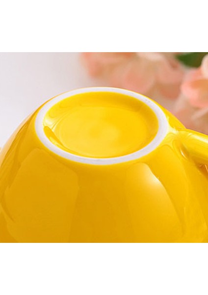Seramik Latte Latte Kahve Fincanı Avrupa Tarzı Küçük Lüks Cappuccino Kahve Fincanı Tabağı Kaşık Seti (Yurt Dışından)