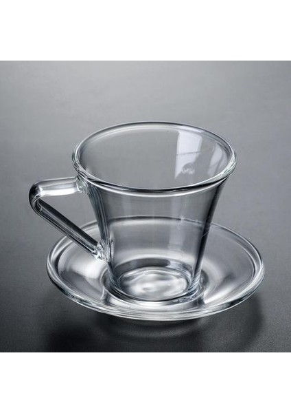 Şeffaf Cam Kahve Fincanı Daire Setleri Ev Italyan Espresso Basit Taşıma Kolu Isıya Dayanıklı Süt Suyu Cam Çay Fincanı Kupa | Şeffaf (Yurt Dışından) fiyatları