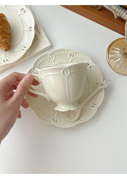 Vintage Basit Bardaklar Beyaz Avrupa Süt Kupa Drinkware Gereçleri Kahve Fincanı Çevre Dostu Porselen Hediye Taza Ev Drinkware DF50BD | Kahve Kupası ve tabak Setleri (Yurt Dışından) fiyatları