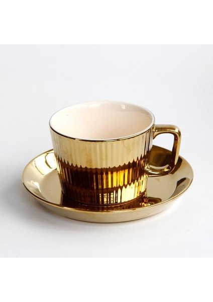 2 Takım 250 ml Altın Kaplama Seramik Çay Kahve Fincanı Daire Seti Avrupa Tarzı Beyaz | Teacup tabak Setleri (Yurt Dışından) fiyatları