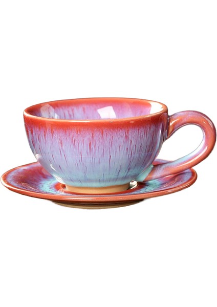 Vintage Seramik Kahve Fincanları Avrupa Tarzı Küçük Lüks Süt Su Kupası ve Daire Seti Fırçalanmış Sır Retro Teacup Hediye | Kupalar (Yurt Dışından)
