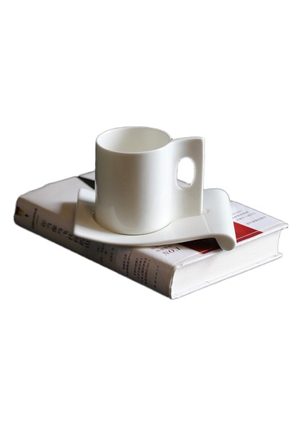 Kahve Içecekler, Latte, Cafe Mocha ve Çay Beyaz Porselen Espresso Kupası Için Güzel Sırlı Kahve Fincanı ve Tabağı ve Tabağı | Kahve Kupası ve tabak Setleri (Yurt Dışından)