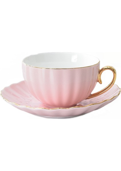Pembe Sevimli Yaratıcı Porselen Kupası ve Tabağı Seramik Basit Çay Setleri Modern Tasarım Kahve Kupaları Tazas Para Kafe | Kahve Kupası ve tabak Setleri (Yurt Dışından)