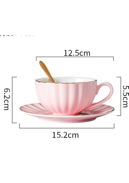 Pembe Sevimli Yaratıcı Porselen Kupası ve Tabağı Seramik Basit Çay Setleri Modern Tasarım Kahve Kupaları Tazas Para Kafe | Kahve Kupası ve tabak Setleri (Yurt Dışından)