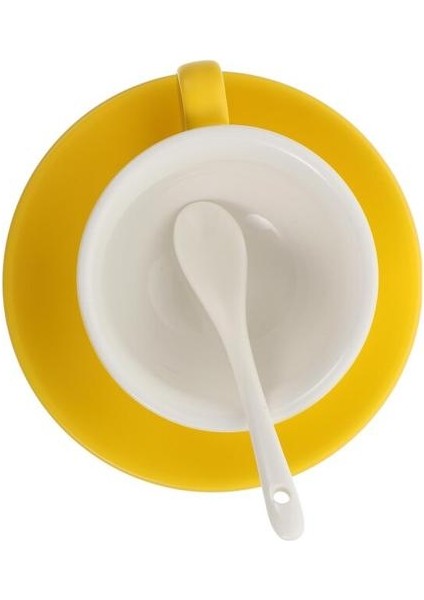 1 Set Ev Nefis Kahve Fincanı Çanak Seramik Fincan Kaşık Daire (Sarı) | Kupalar (Yurt Dışından) fiyatları