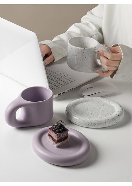 Seramik Yaratıcı Kahve Kupalar Kahve Fincanı Güzel Çay Bardağı Büyük Çay Kupa Saucer Seti Drinkware Gereçleri Içecek Hediye Için Arkadaşlar | Kupalar (Yurt Dışından) modelleri