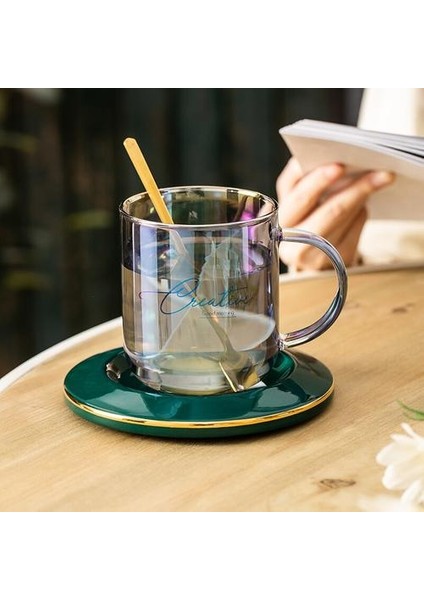 Yaratıcı Renkli Cam Kahve Kupa Şarap Kokteyl Viski Cam Çay Bardağı ve Daire Setleri Şeffaf Atış Gözlük Tumbler Bardak | Kahve Kupası ve tabak Setleri (Yurt Dışından)