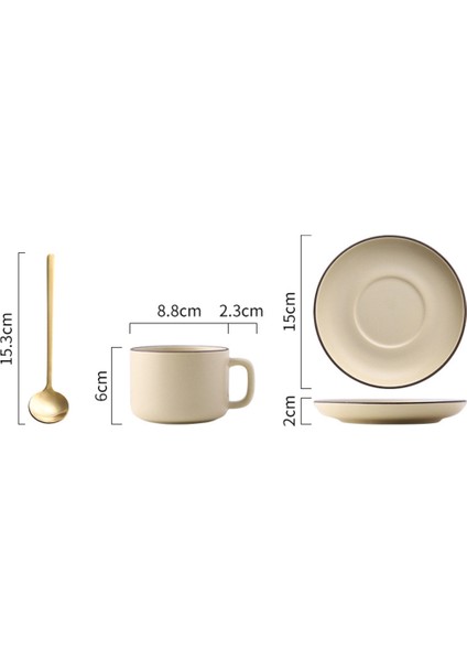Japon Yüksek Kahve Fincanı Vintage Espresso Seramik Kupa Çevre Dostu Kupası ve Tabağı Nordic Cups Tazza Colazione Drinkware | Kahve Kupası ve tabak Setleri (Yurt Dışından)