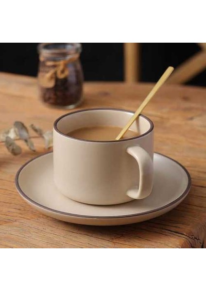 Japon Yüksek Kahve Fincanı Vintage Espresso Seramik Kupa Çevre Dostu Kupası ve Tabağı Nordic Cups Tazza Colazione Drinkware | Kahve Kupası ve tabak Setleri (Yurt Dışından)
