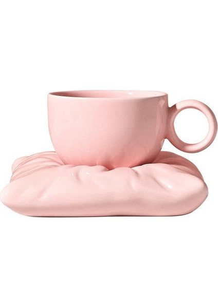 Basit Şeker Renk Kahve Kupa Lüks Tasarım Ev Fincan Ofis Kahve Öğleden Sonra Çay Bardağı ve Tabağı Seti Tazza Colazione Teacups | Kahve Fincanı ve tabak Setleri (Yurt Dışından)