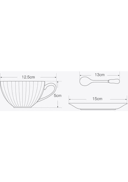 Çin Tarzı Seramik Kahve Fincanı ve Tabağı Seti Kırsal Porselen Çay Bardağı ile Kaşık Ev Partisi Drinkware | Kahve Fincanı ve tabak Setleri (Yurt Dışından)