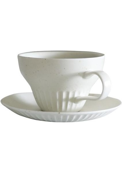 Vintage Beyaz Kahve Fincanı El Yapımı Modern Seramik Kupa Kahve Fincanı Porselen Çay Bardağı ve Daire Setleri Çiçek Çay Çanak Seti | Kahve Kupası ve tabak Setleri (Yurt Dışından)