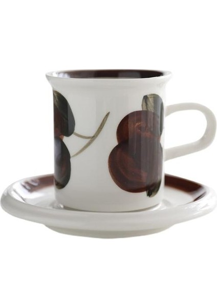Beyaz Çömlekçilik Vintage Nordic Coffee Fincan Latte Cam Seyahat Modern Espresso Bardak ve Tabağı Porselen Drinkware | Kahve Kupası ve tabak Setleri (Yurt Dışından)