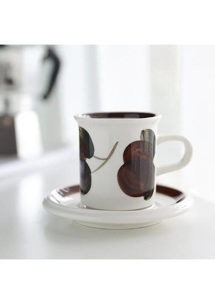 Beyaz Çömlekçilik Vintage Nordic Coffee Fincan Latte Cam Seyahat Modern Espresso Bardak ve Tabağı Porselen Drinkware | Kahve Kupası ve tabak Setleri (Yurt Dışından)