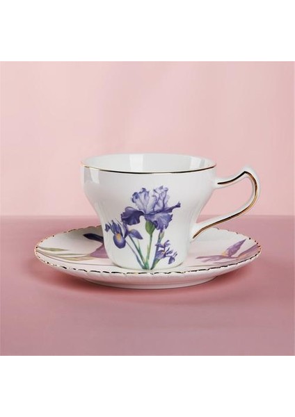 Ingiliz Retro Kahve Fincanları ve Tabağı Altın Kolu ile Set Seramik Cappuccino Öğleden Sonra Çay Bardağı Çay Seti ile Hediye Kutusu Drinkware | (Yurt Dışından)